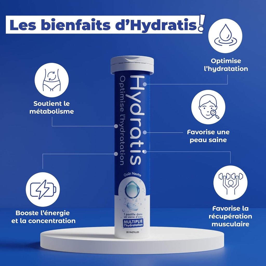 Tablettes HYDRATIS Citron-Fleurs de Sureau (20 pastilles)