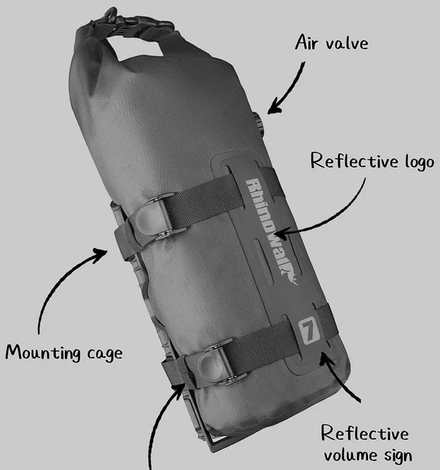 Sacoche RHINOWALK étanche pour fourche (4 litres)