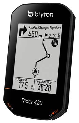Compteur GPS BRYTON Rider 420 T (avec Fréquence Cardiaque et Cadence de pédalage)