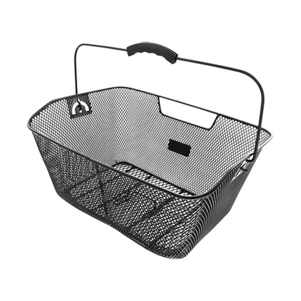 PANIER Arrière ACIER MAILLE NOIR (FIXATION SUR PORTE BAGAGE) 410X310X160MM