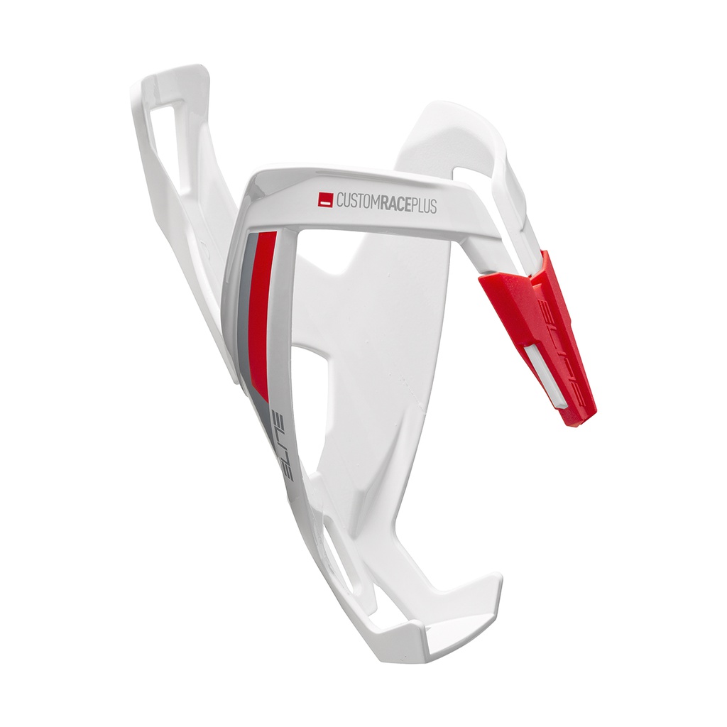 Porte bidon Elite Custom Race+Plus Blanc/Rouge Soft Touch