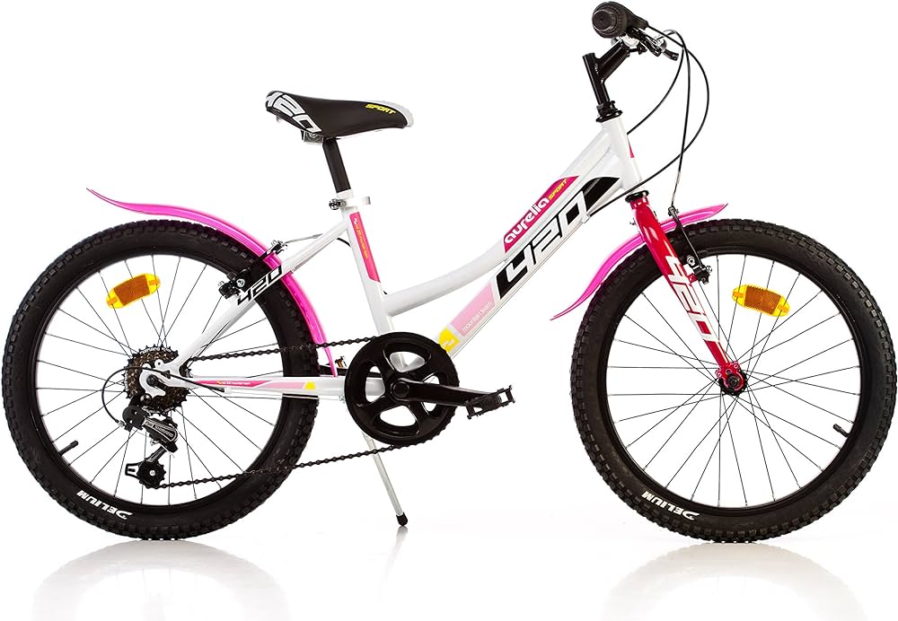 Vélo Enfant AURELIA VTT 20 Pouces Blanc/Fuschia