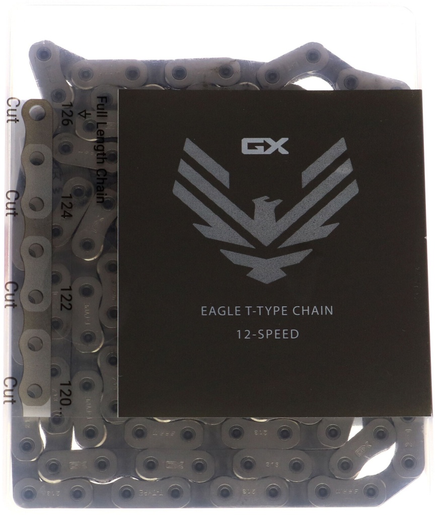 Chaîne SRAM GX T-TYPE EAGLE SOLIDPIN 126 Maillons 12V Powerlock Argent