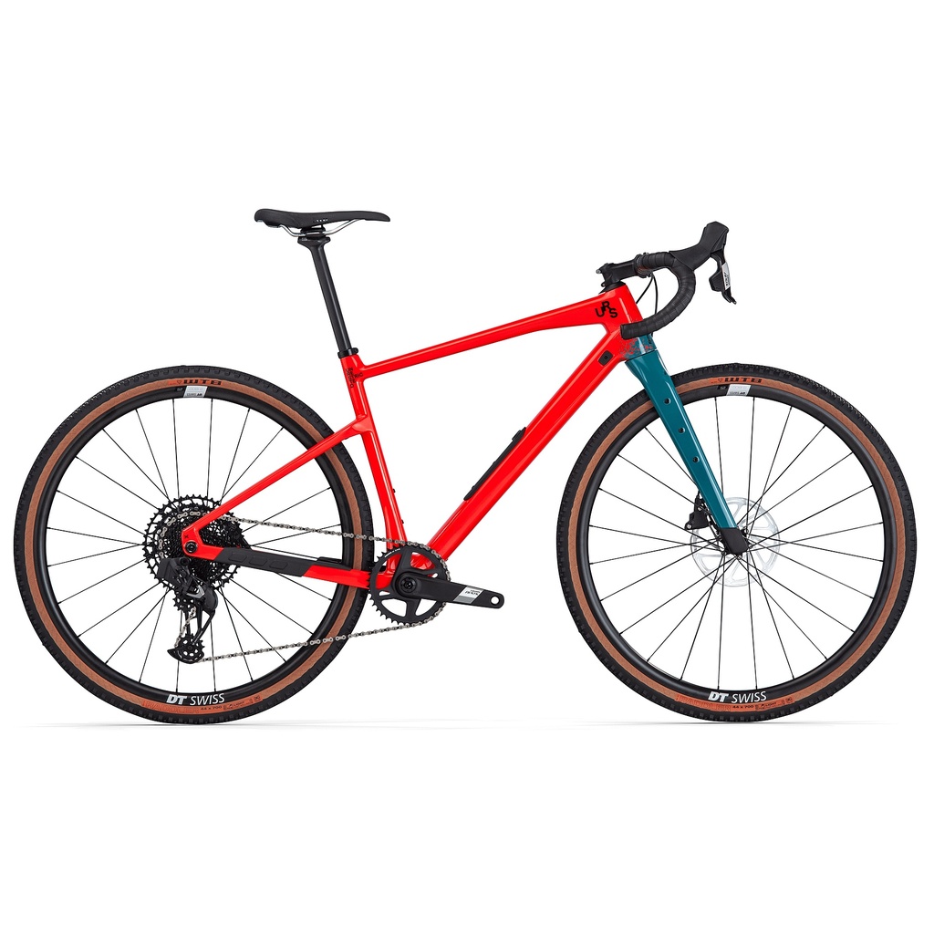 Vélo Gravel BMC Carbone URS TWO neon red / dark petrol