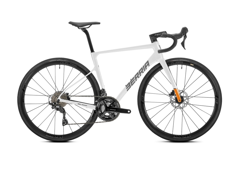 Vélo route BERRIA BELADOR Elite Shimano 105 12Vts White Pearl / Tangerine