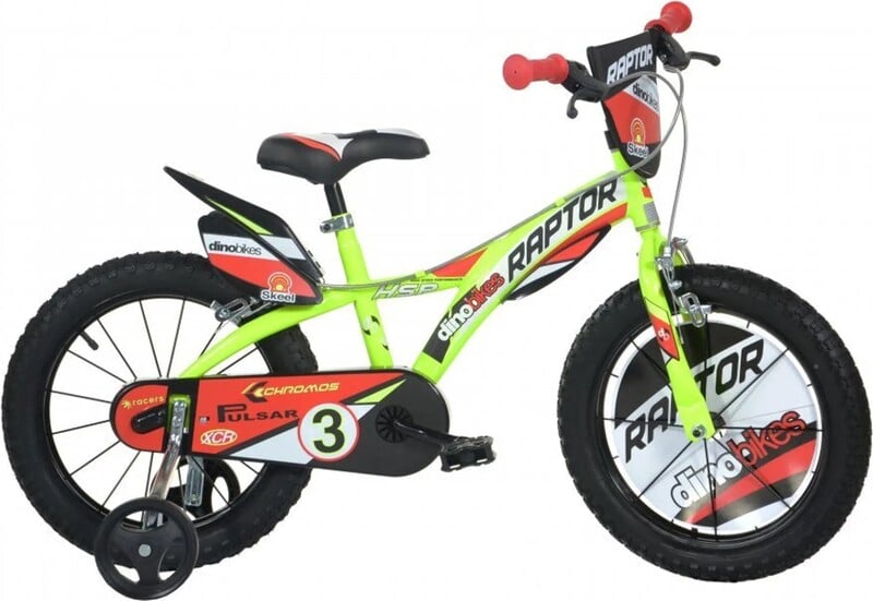 Vélo 16" DINO RAPTOR Jaune/Rouge