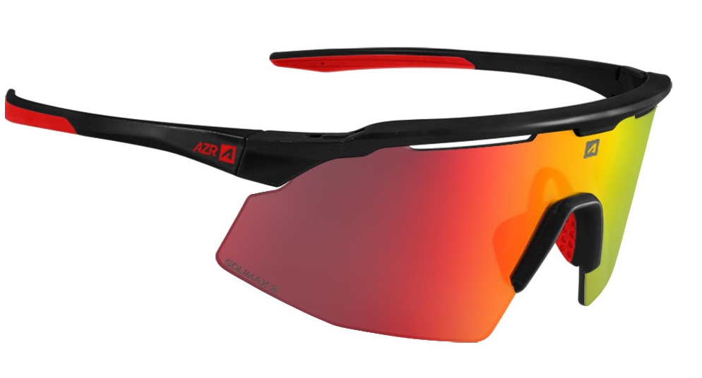 Lunettes AZR Iseran Noir Mat / Ecran Hydrophobe Multicouche rouge