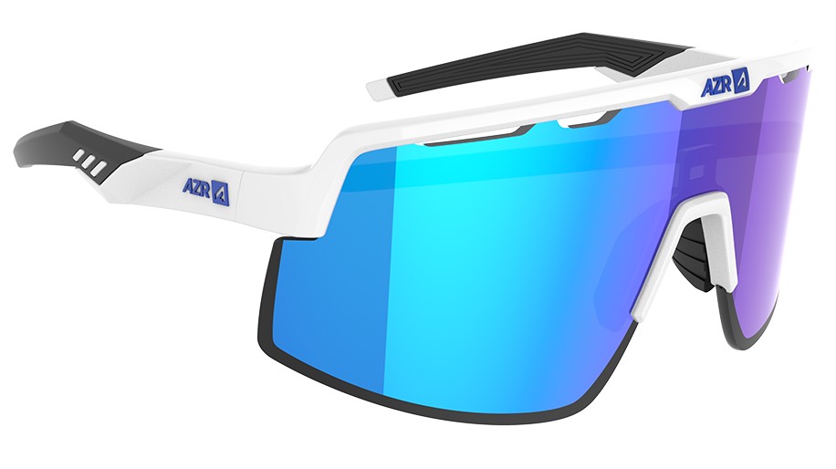 Lunettes AZR Speed RX Blanche vernie / Ecran Hydrophobe Bleu