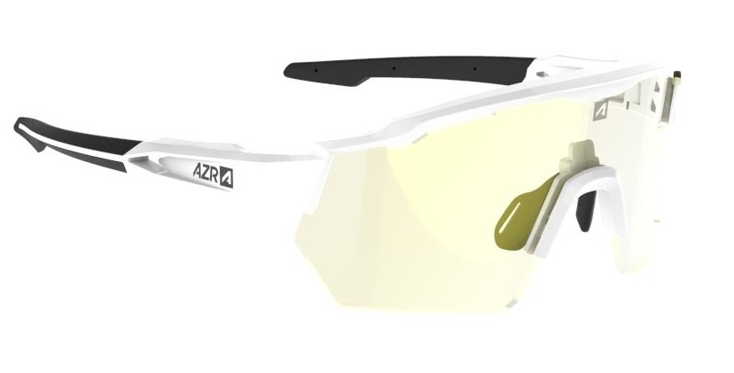 Lunettes AZR Kromic Race rx Blanche vernie / écran irisé gold multicouche