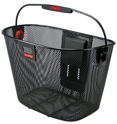 [21566-15409] PANIER Avant KLICKFIX acier nid d'abeille 16L Noir avec anse, fixation sur cintre (36x27x25cm) avec platine plastique (livré sans fixation)