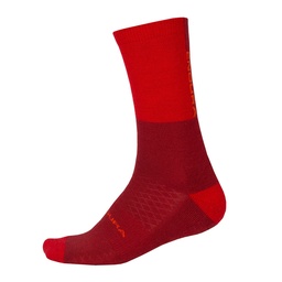 [E1227RR] Chaussettes ENDURA Hiver BaaBaa Merino Rouge