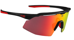 [4656-17671] Lunettes AZR Iseran Noir Mat / Ecran Hydrophobe Multicouche rouge